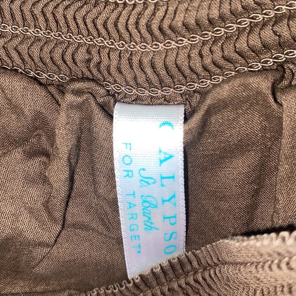 Calypso St Barth for target, brown skirt with embroidered bottom - Picture 2 of 4